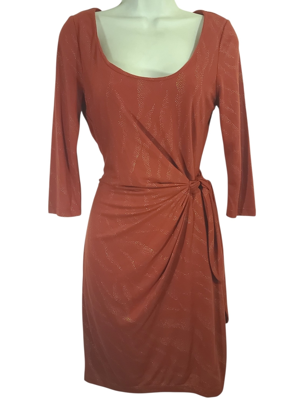 Guess rust or terracotta-colored faux wrap dress Size 4